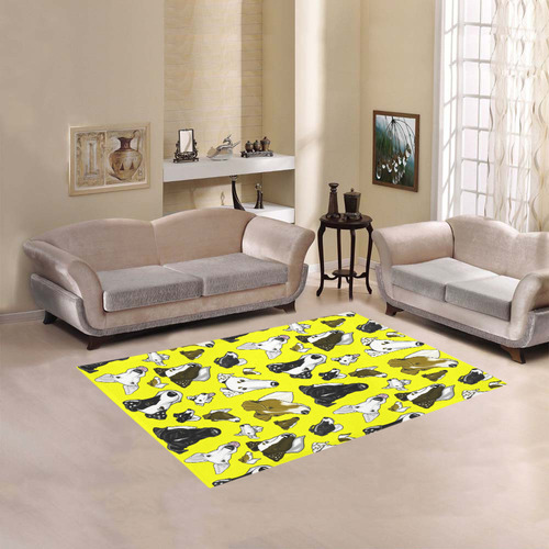 smooth fox terrier yellow Area Rug 5'3''x4'