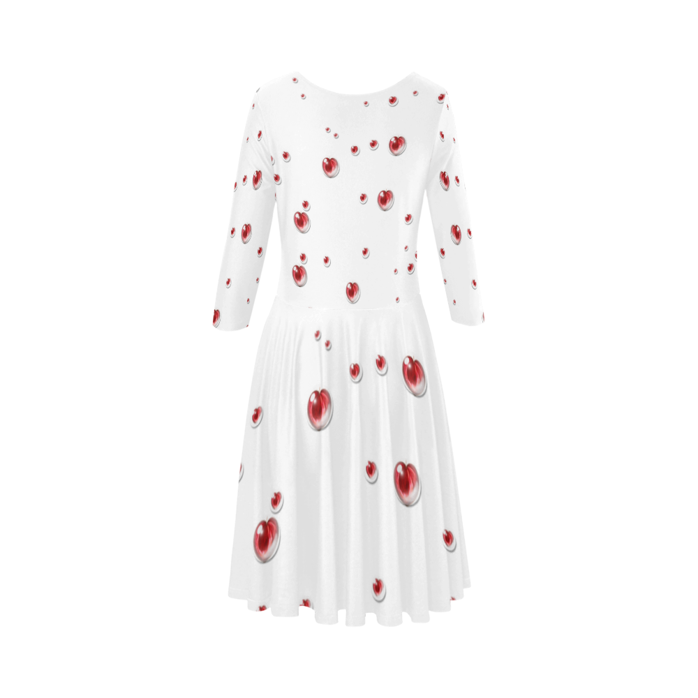 Valentine Heart Elbow Sleeve Ice Skater Dress (D20)