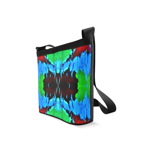 Abstract Green Brown, Blue Red Marbling Crossbody Bags (Model 1613)