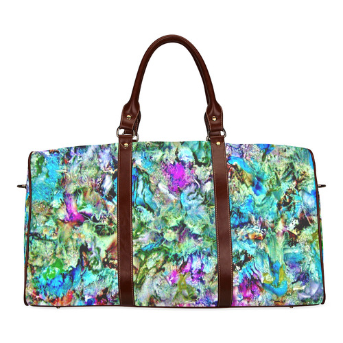 Colorful Flower Marbling Waterproof Travel Bag/Large (Model 1639)