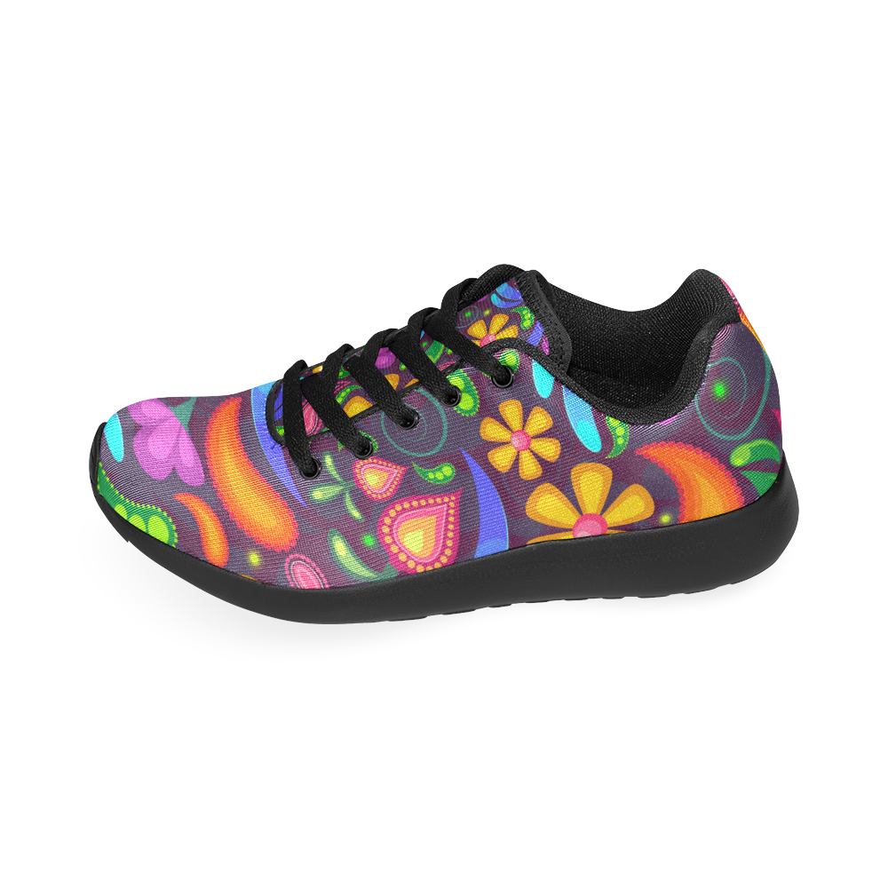Funny Colorful Flowers Women’s Running Shoes (Model 020)
