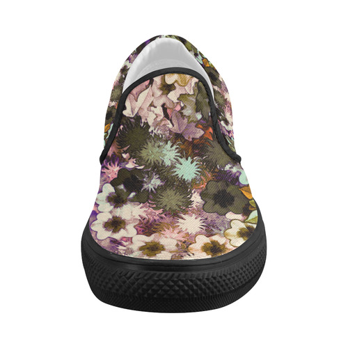 My Secret Garden #3 Night - Jera Nour Women's Slip-on Canvas Shoes (Model 019)