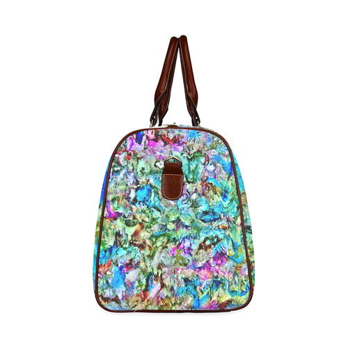Colorful Flower Marbling Waterproof Travel Bag/Large (Model 1639)