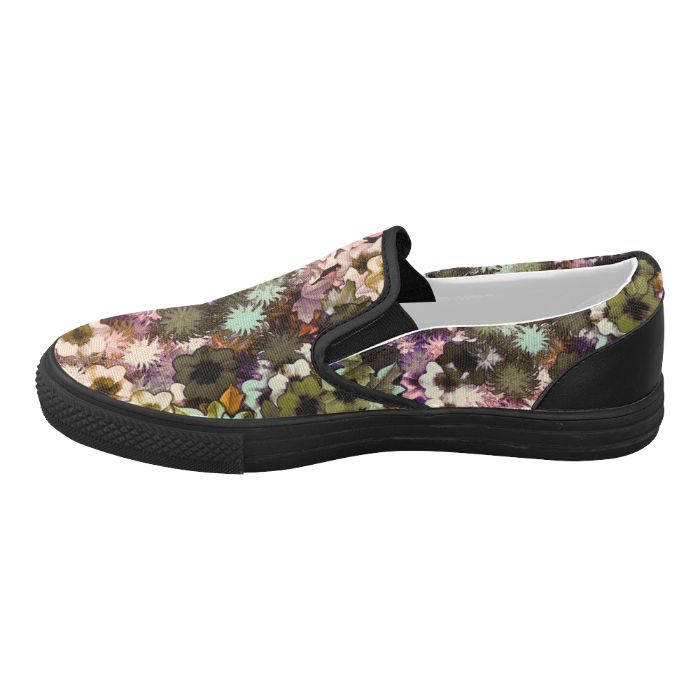 My Secret Garden #3 Night - Jera Nour Women's Slip-on Canvas Shoes (Model 019)