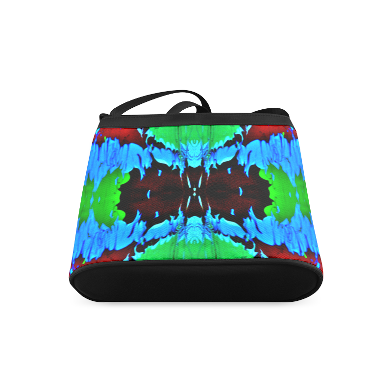 Abstract Green Brown, Blue Red Marbling Crossbody Bags (Model 1613)