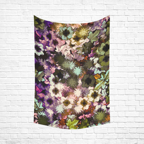 My Secret Garden #3 Night - Jera Nour Cotton Linen Wall Tapestry 60"x 90"