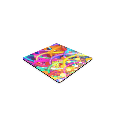 Color 10 Colorful Abstract Fractal Art Square Coaster