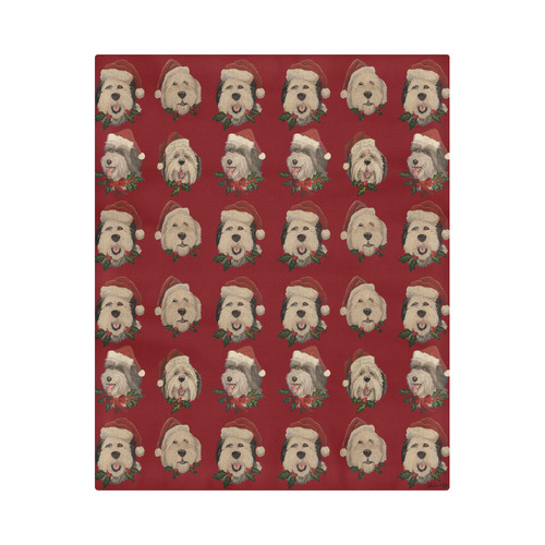 Santa sheepies burgandy Duvet Cover 86"x70" ( All-over-print)