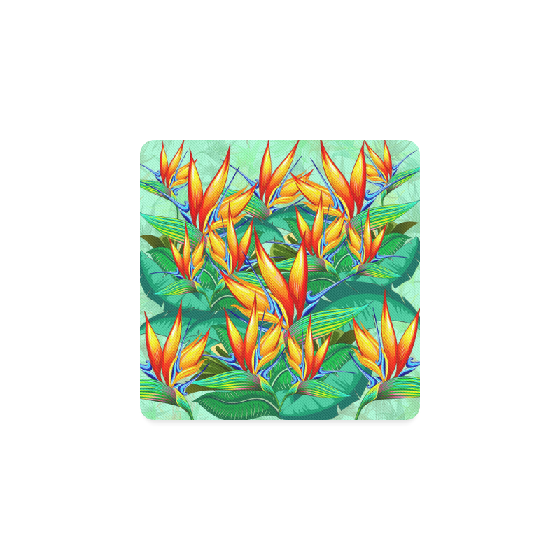 Bird of Paradise Flower Exotic Nature Square Coaster