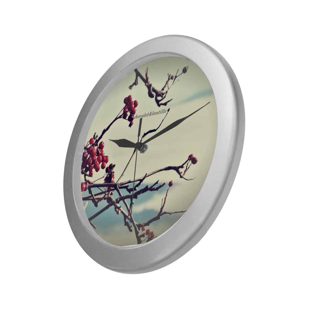 November Silver Color Wall Clock