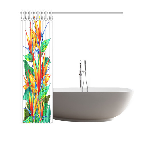 Bird of Paradise Flower Exotic Nature Shower Curtain 69"x70"
