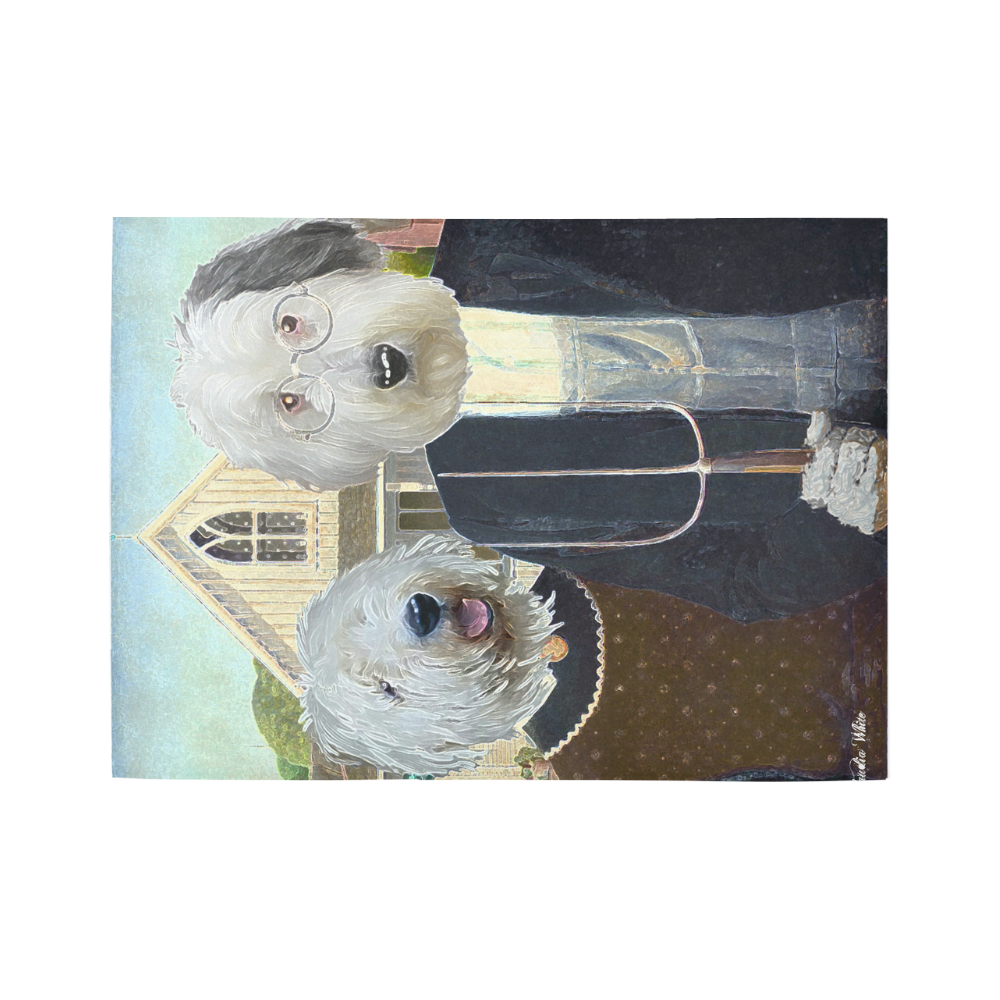 American Gothic Sheepies Area Rug7'x5'