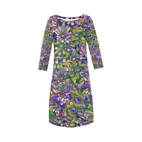 lovely floral 31C Round Collar Dress (D22)