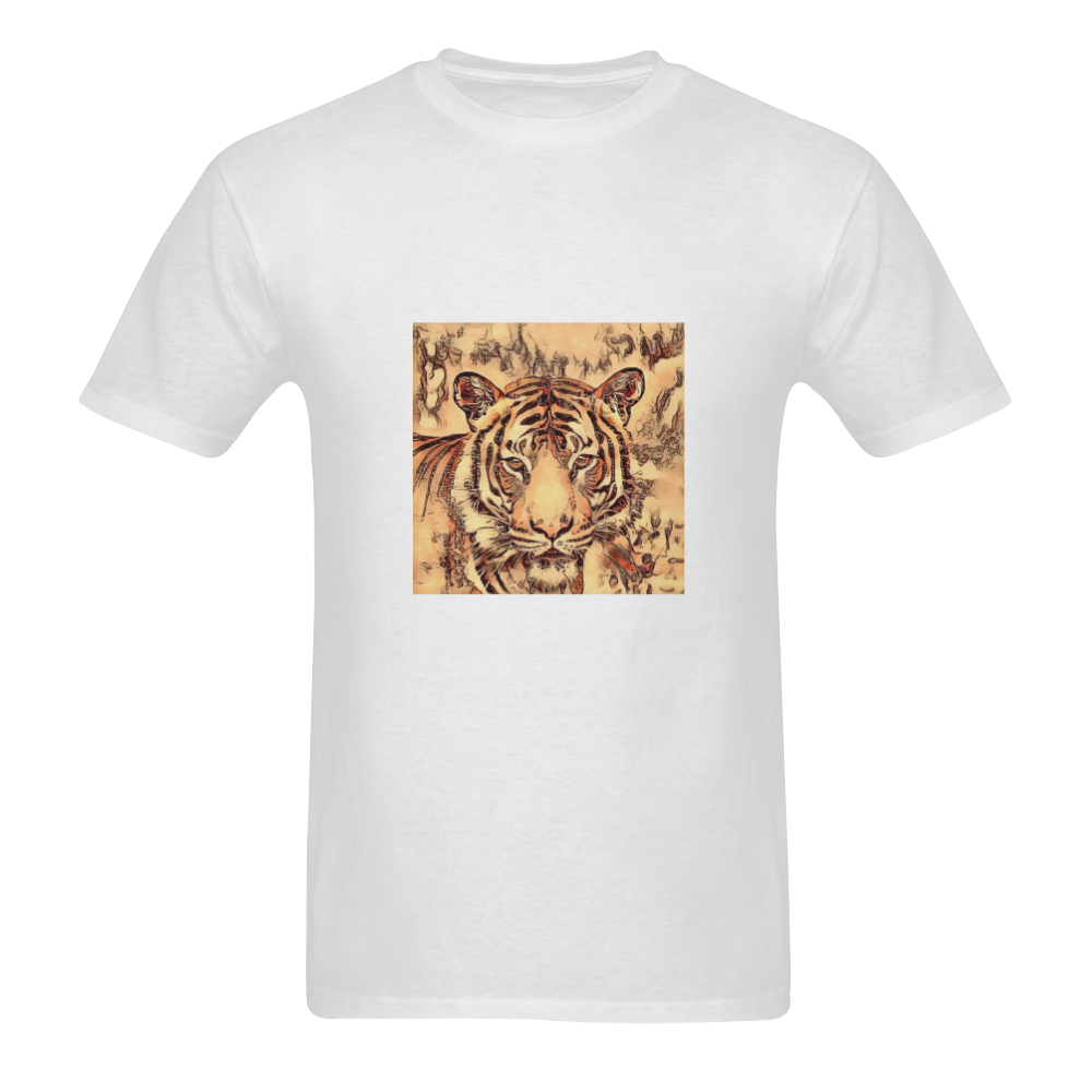 Animal ArtStudio- amazing Tiger Men's T-Shirt in USA Size (Two Sides Printing)
