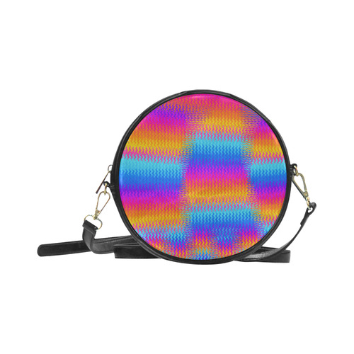 Psychedelic Rainbow Heat Waves Round Sling Bag (Model 1647)