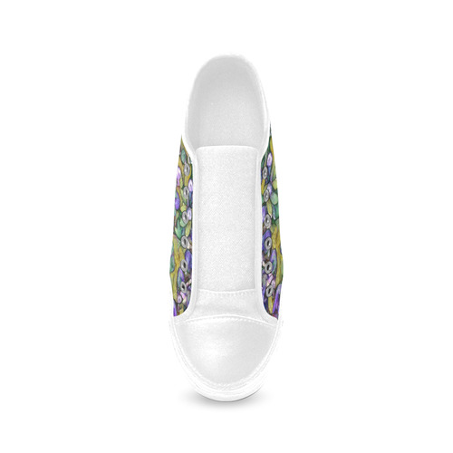 lovely floral 31C Women's Canvas Zipper Shoes/Large Size (Model 001)