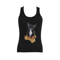 Sweet little Bulldog makes you happy Women's Shoulder-Free Tank Top (Model T35)