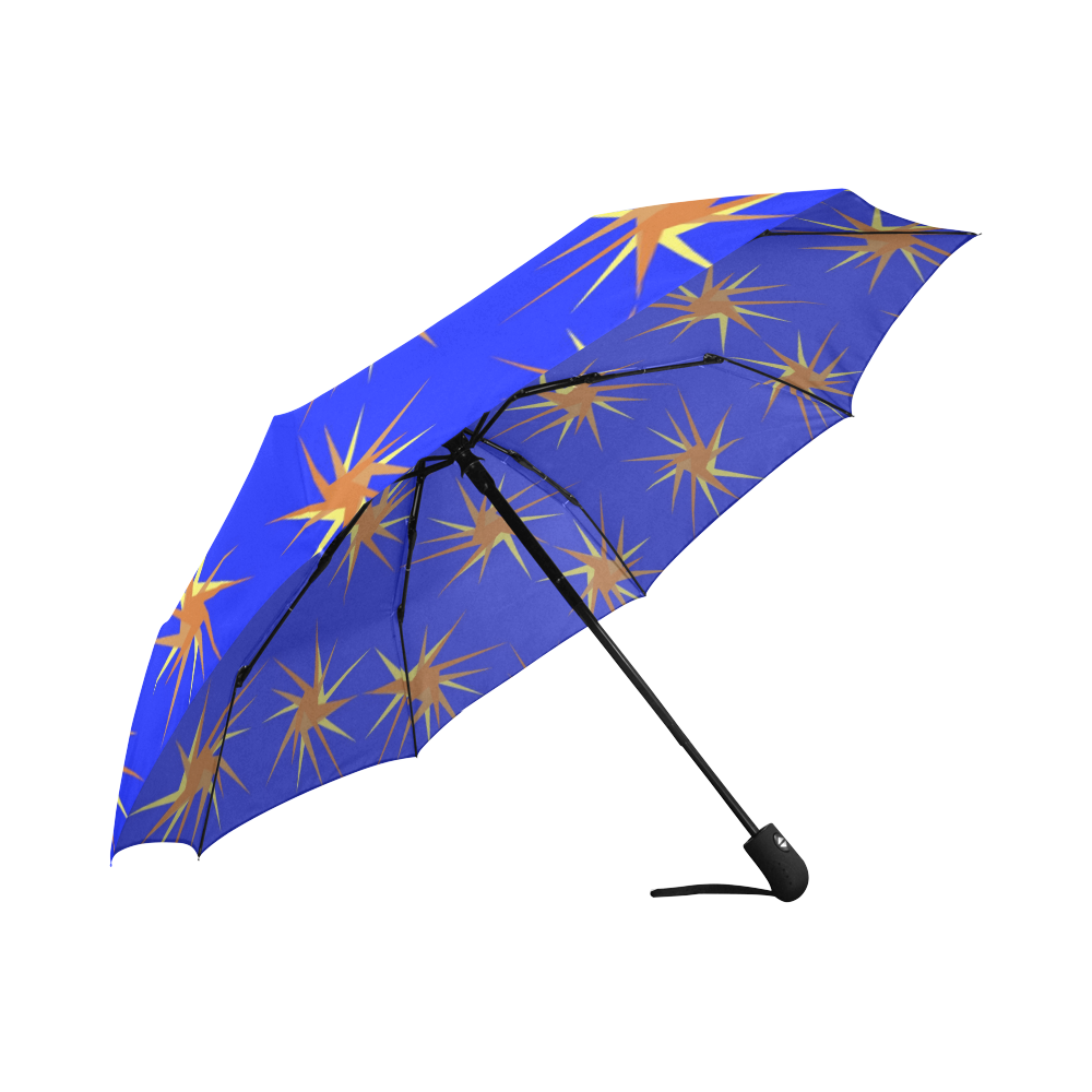 BLUE SPARKLES Auto-Foldable Umbrella (Model U04)