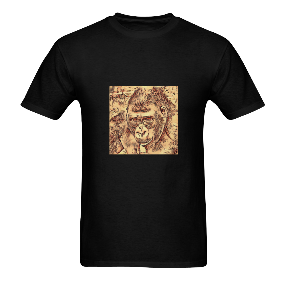 Animal ArtStudio- amazing Gorilla Men's T-Shirt in USA Size (Two Sides Printing)