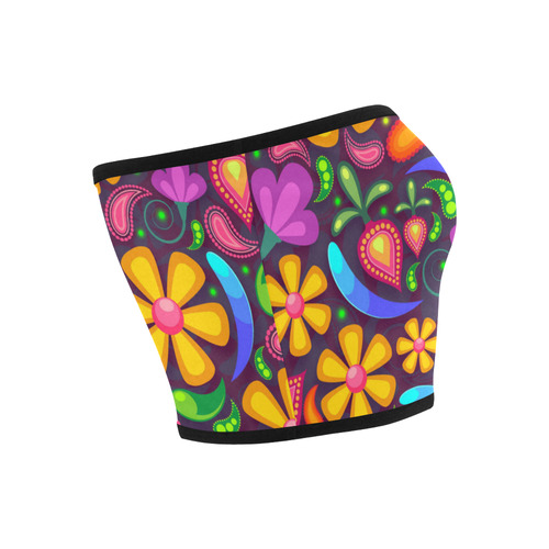 Funny Colorful Flowers Bandeau Top