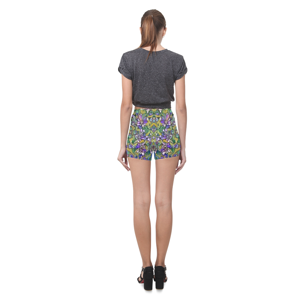 lovely floral 31C Briseis Skinny Shorts (Model L04)
