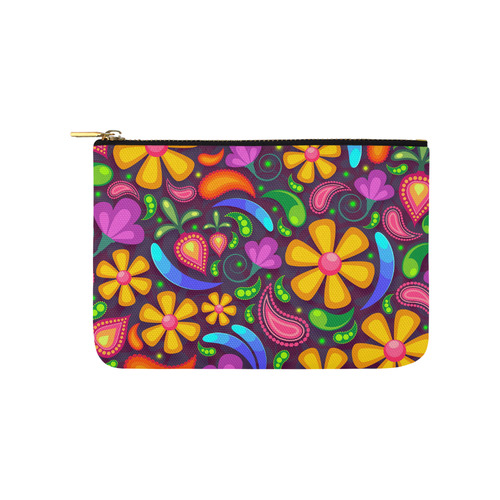 Funny Colorful Flowers Carry-All Pouch 9.5''x6''