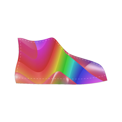 rainbow dance A High Top Canvas Women's Shoes/Large Size (Model 017)