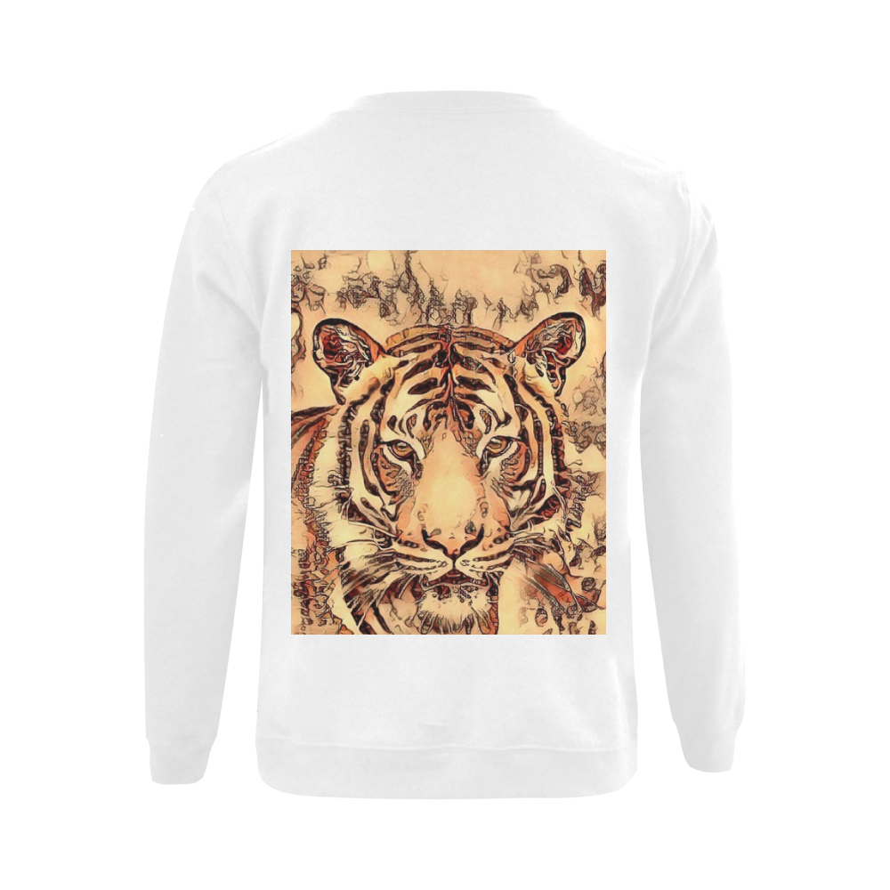Animal ArtStudio- amazing Tiger Gildan Crewneck Sweatshirt(NEW) (Model H01)