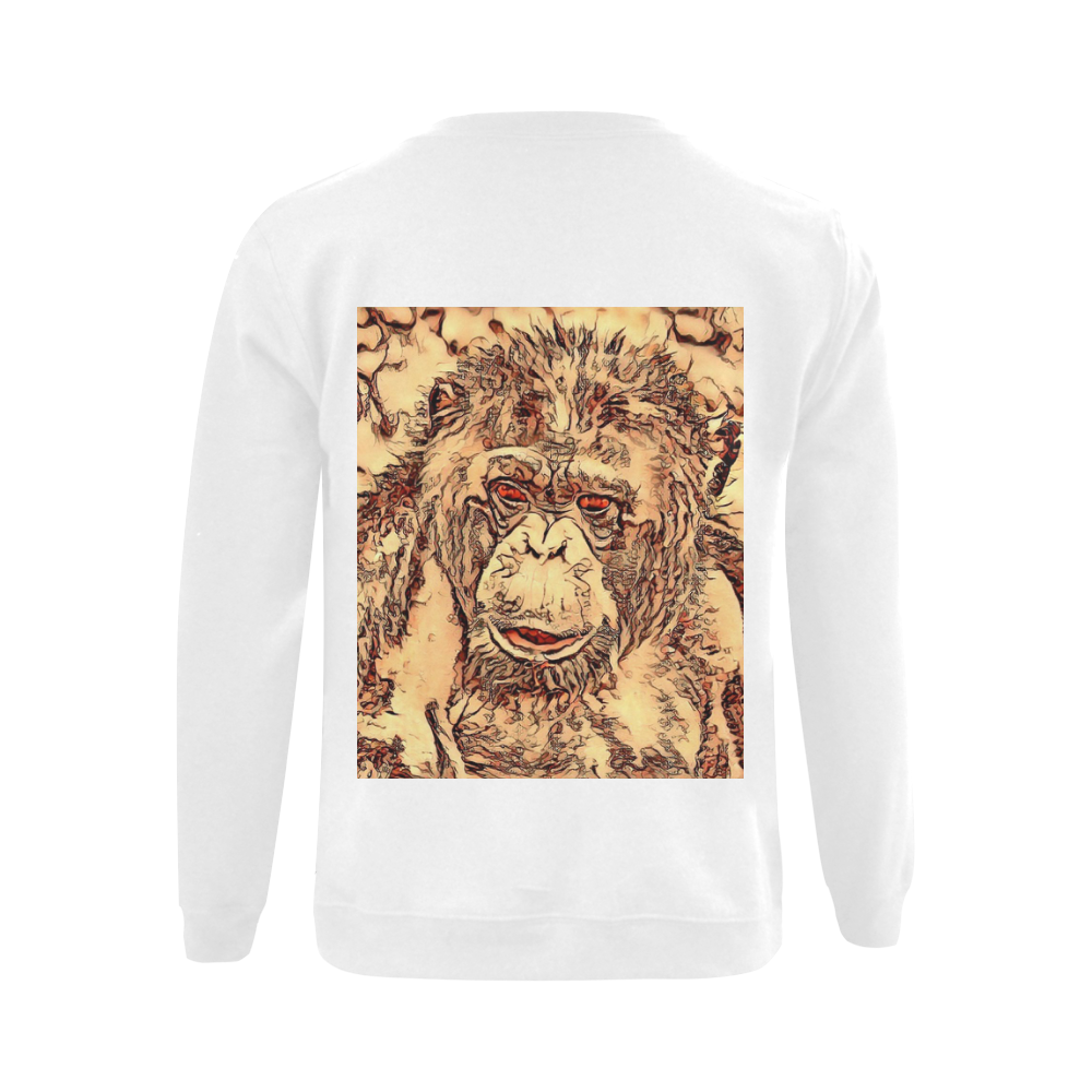 Animal ArtStudio- amazing chimpanzee Gildan Crewneck Sweatshirt(NEW) (Model H01)