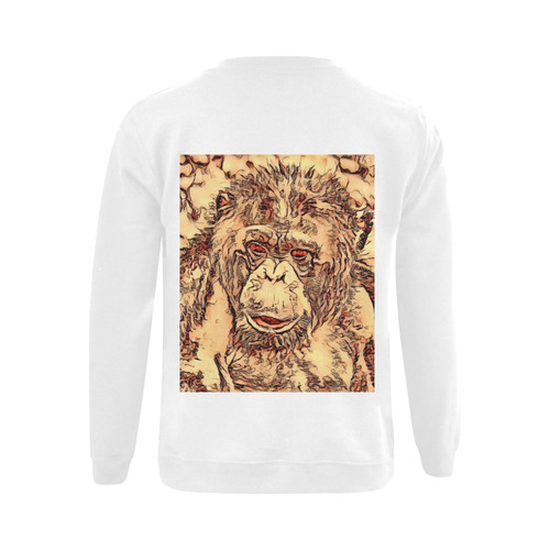 Animal ArtStudio- amazing chimpanzee Gildan Crewneck Sweatshirt(NEW) (Model H01)