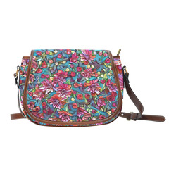 lovely floral 31A Saddle Bag/Small (Model 1649) Full Customization
