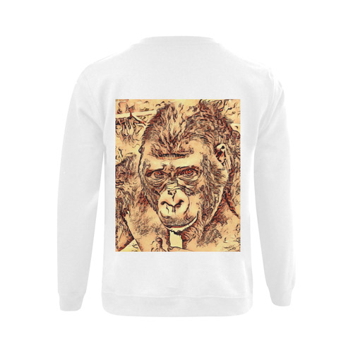 Animal ArtStudio- amazing Gorilla Gildan Crewneck Sweatshirt(NEW) (Model H01)