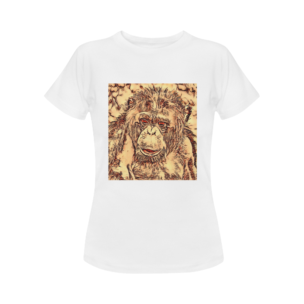 Animal ArtStudio- amazing chimpanzee Women's Classic T-Shirt (Model T17）