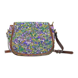 lovely floral 31C Saddle Bag/Small (Model 1649) Full Customization