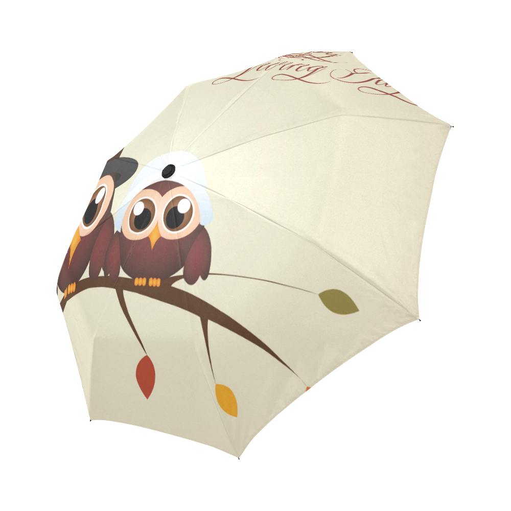 Owl Thanksgiving Day Auto-Foldable Umbrella (Model U04)