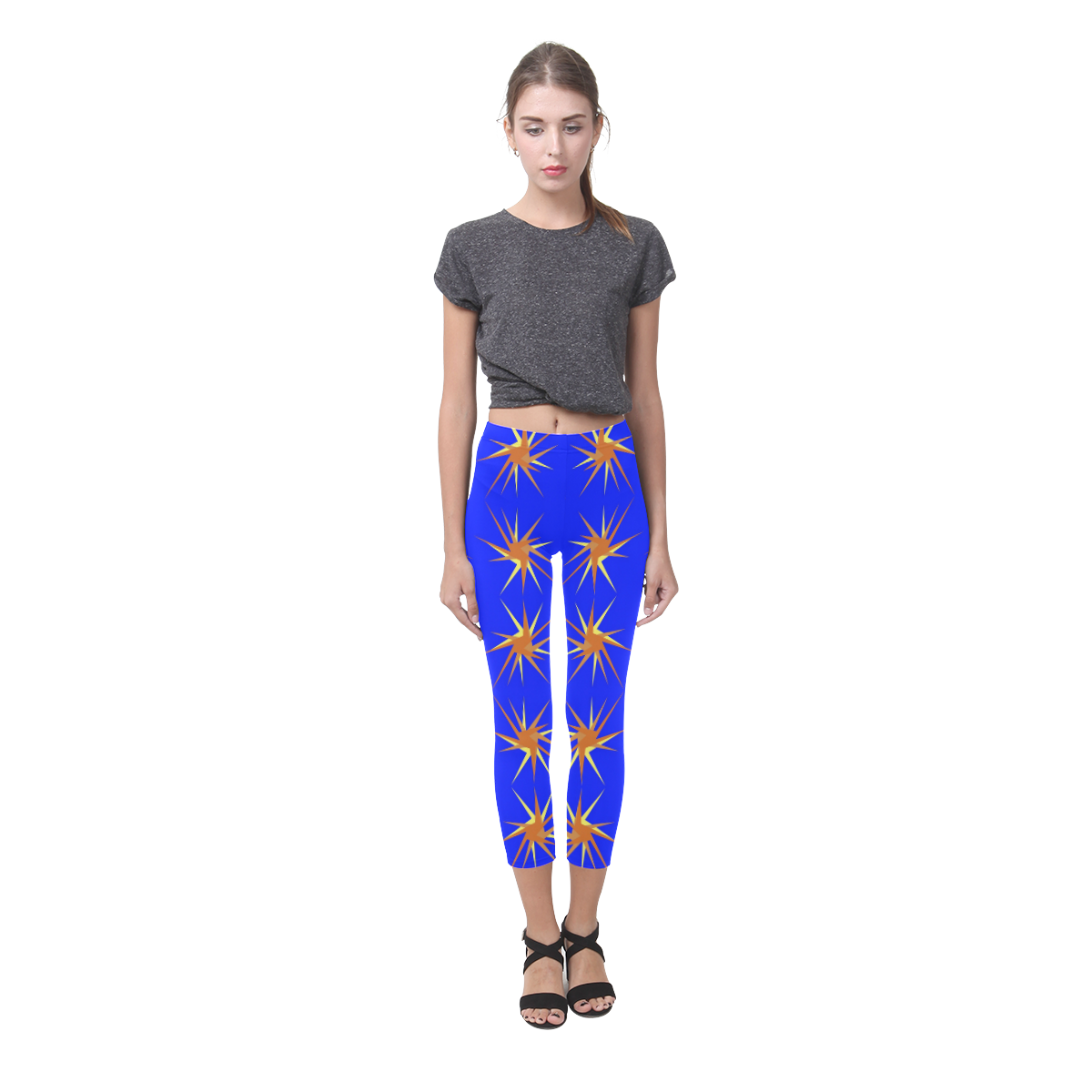 BLUE SPARKLES Capri Legging (Model L02)