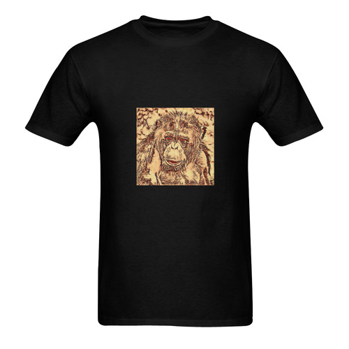 Animal ArtStudio- amazing chimpanzee Men's T-Shirt in USA Size (Two Sides Printing)