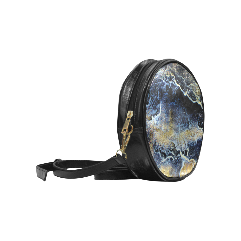 Space Universe Marbling Round Sling Bag (Model 1647)