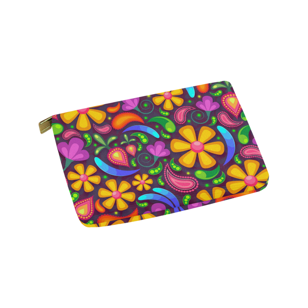 Funny Colorful Flowers Carry-All Pouch 9.5''x6''