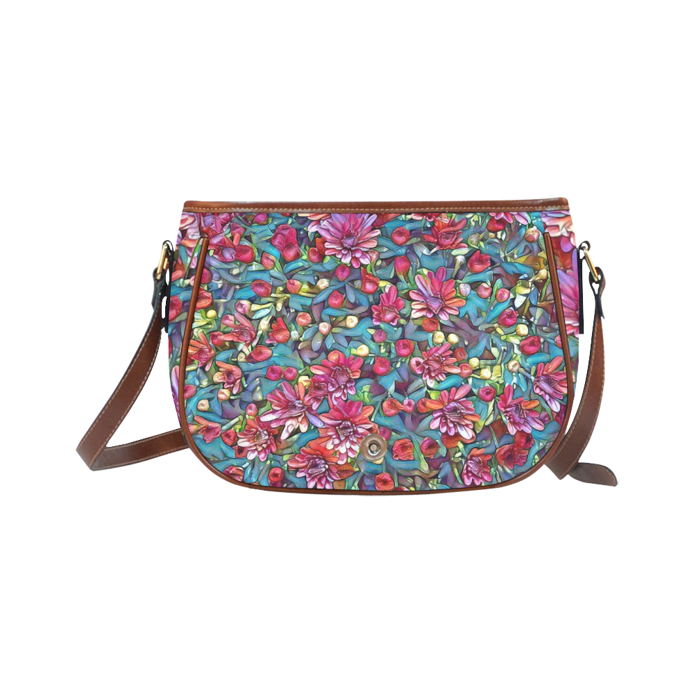 lovely floral 31A Saddle Bag/Small (Model 1649) Full Customization