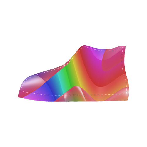 rainbow dance A High Top Canvas Women's Shoes/Large Size (Model 017)