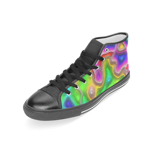 rainbow dance C Women's Classic High Top Canvas Shoes (Model 017)