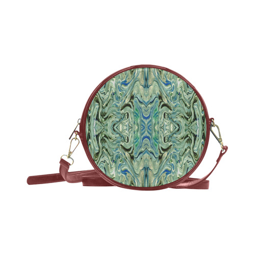 Beautiful Marbling Art Folklore Round Sling Bag (Model 1647)