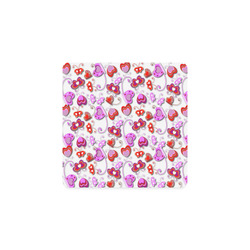 Butterfly Hearts Cute Pink Red Floral Square Coaster