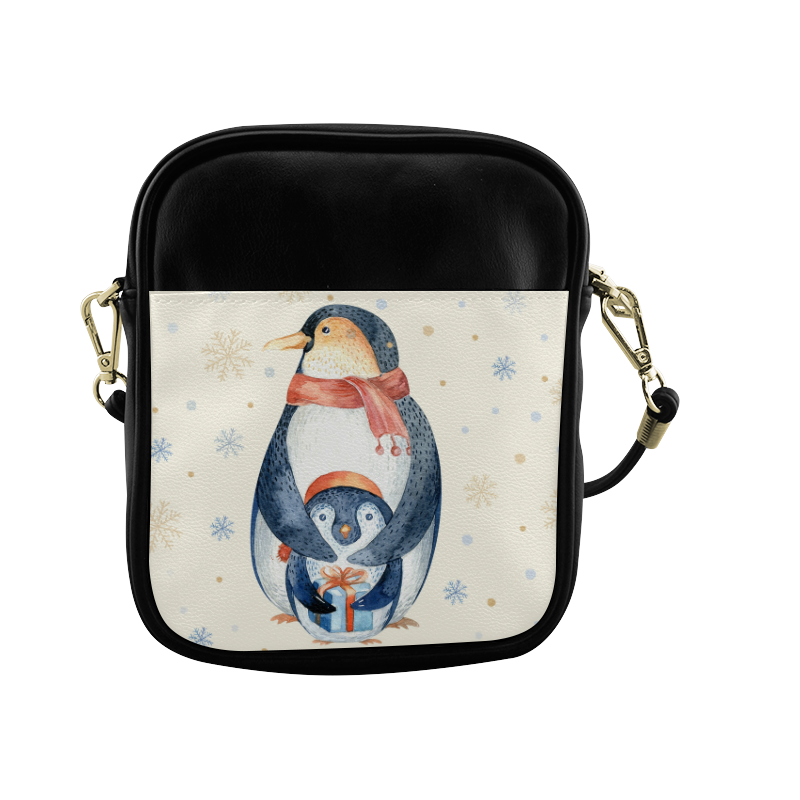 cute penguin, christmas Sling Bag (Model 1627)