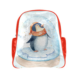 cute penguin, christmas Multi-Pockets Backpack (Model 1636)