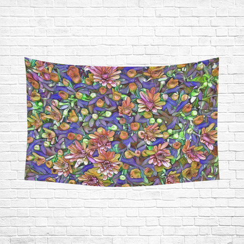 lovely floral 31B Cotton Linen Wall Tapestry 90"x 60"