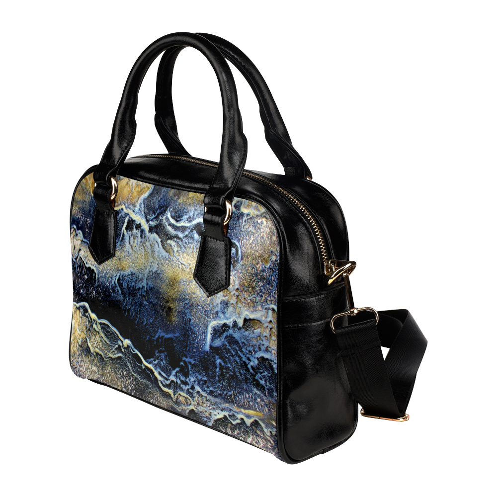 Space Universe Marbling Shoulder Handbag (Model 1634)