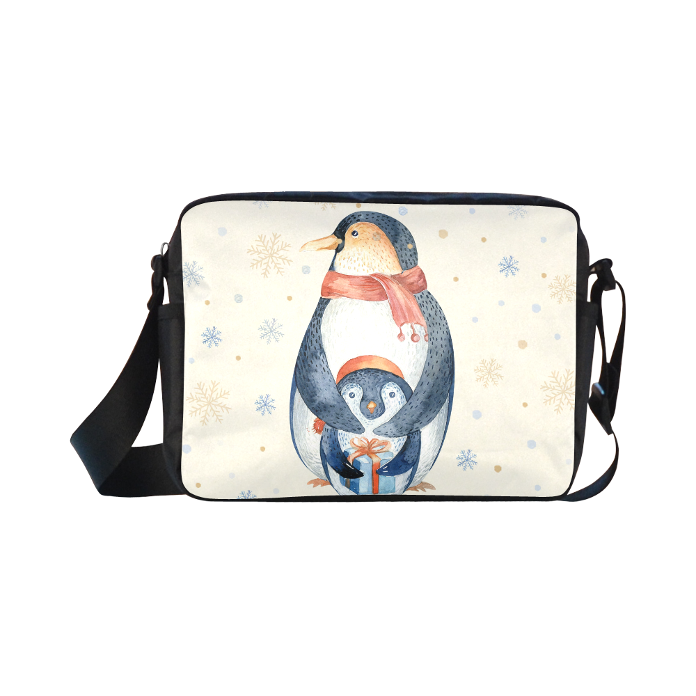 cute penguin, christmas Classic Cross-body Nylon Bags (Model 1632)