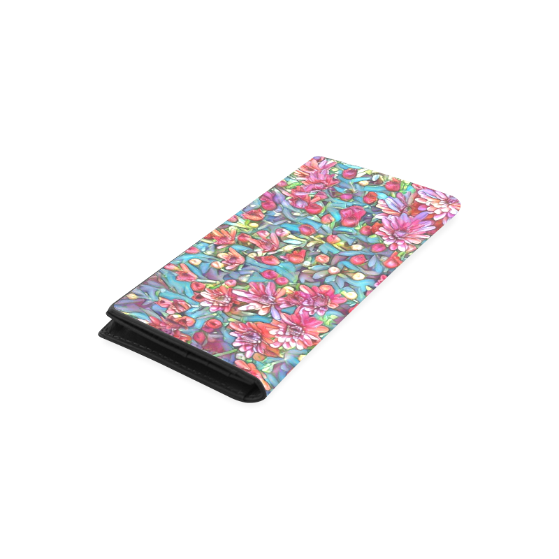 lovely floral 31A Women's Leather Wallet (Model 1611)